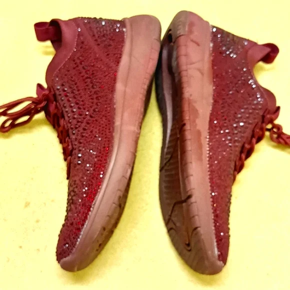 Blondo Kanon Rhinestones Sneakers Casual Upscale Athletic Shoes Size 7.5 Maroon - Picture 12 of 17